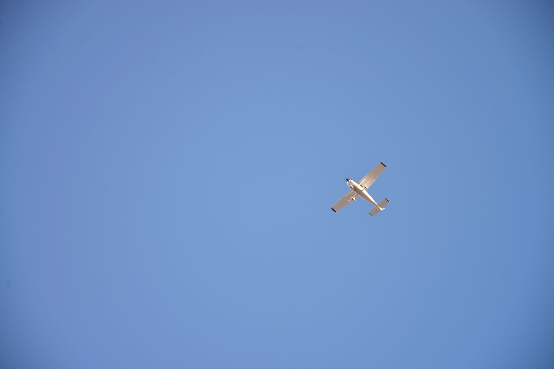 Private plane in the sky