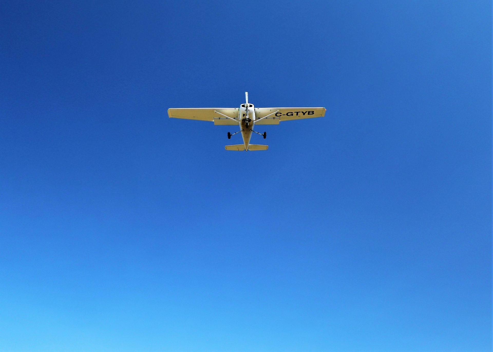 Private plane in the sky