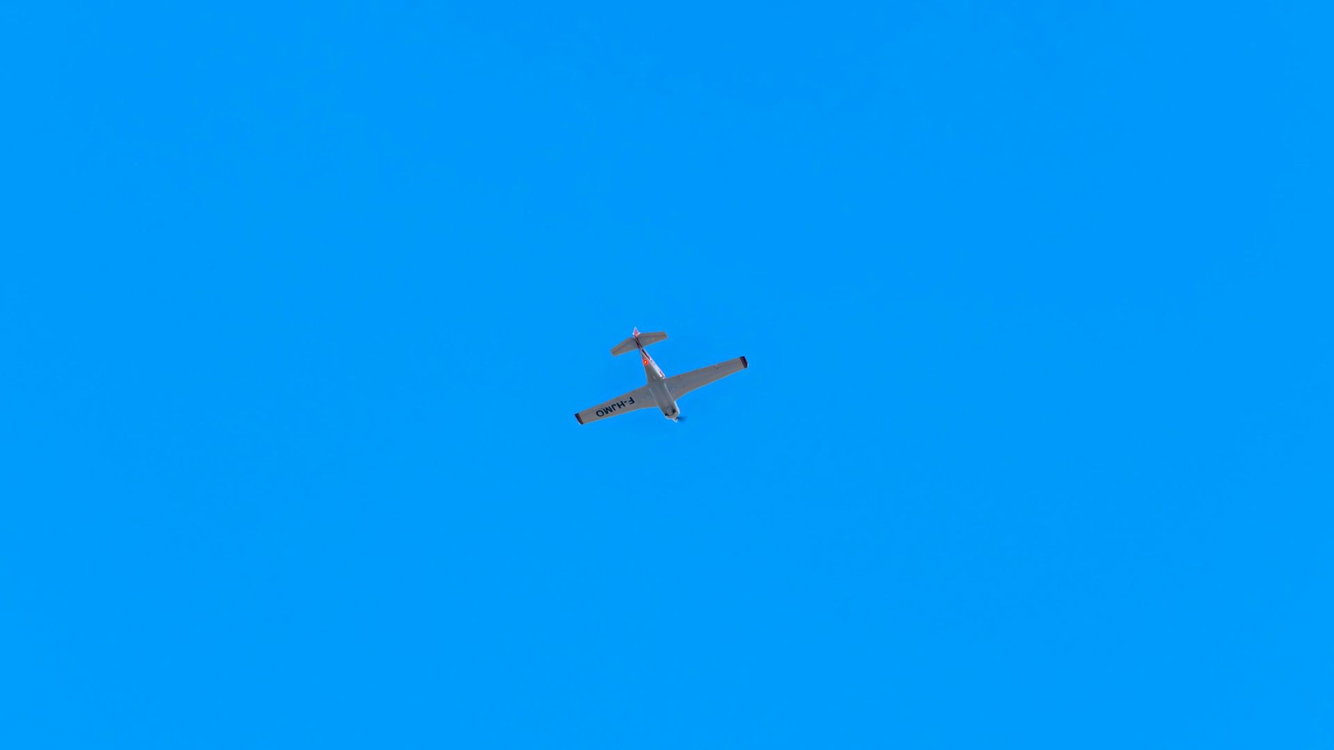 Private plane in the sky