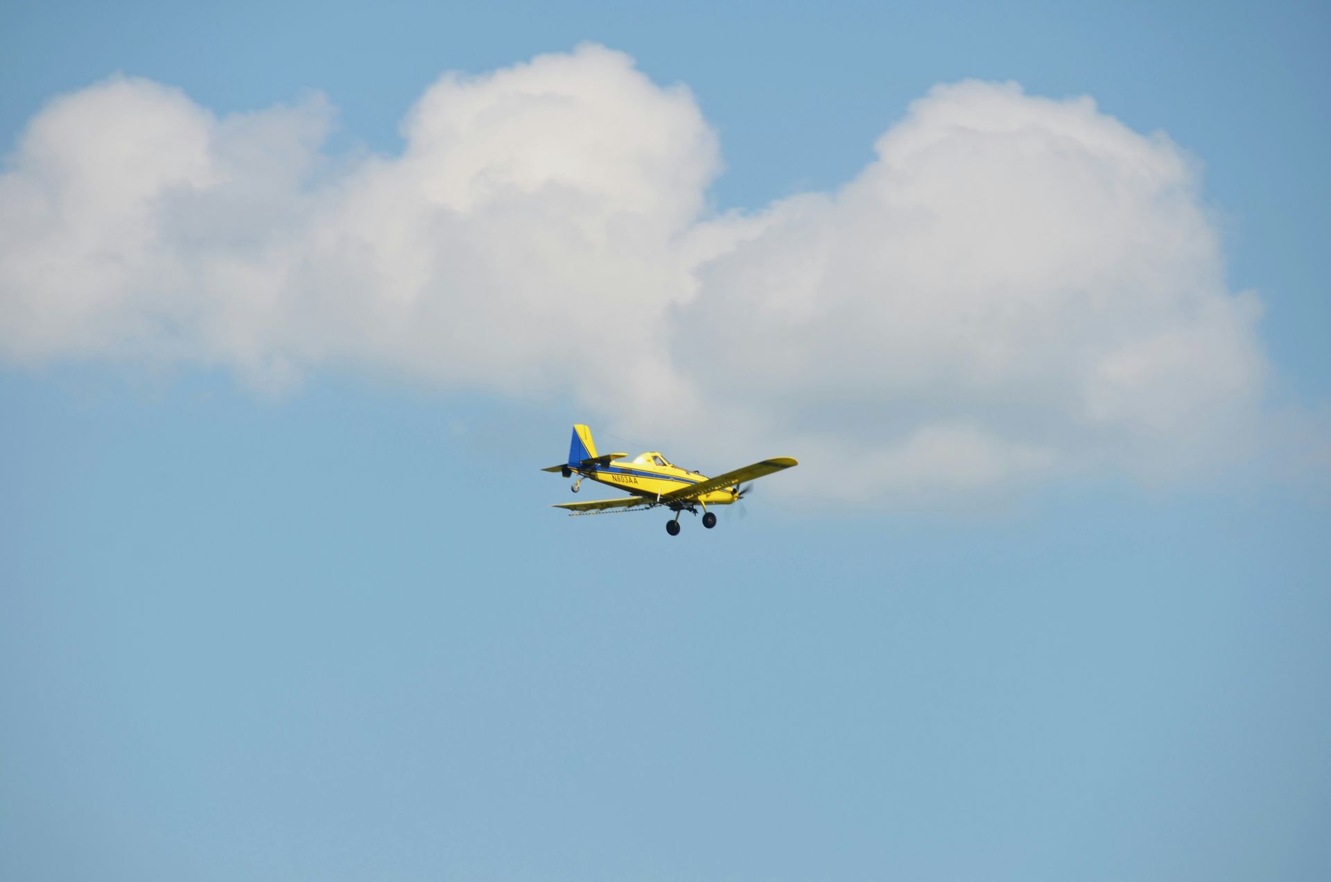 Private plane in the sky