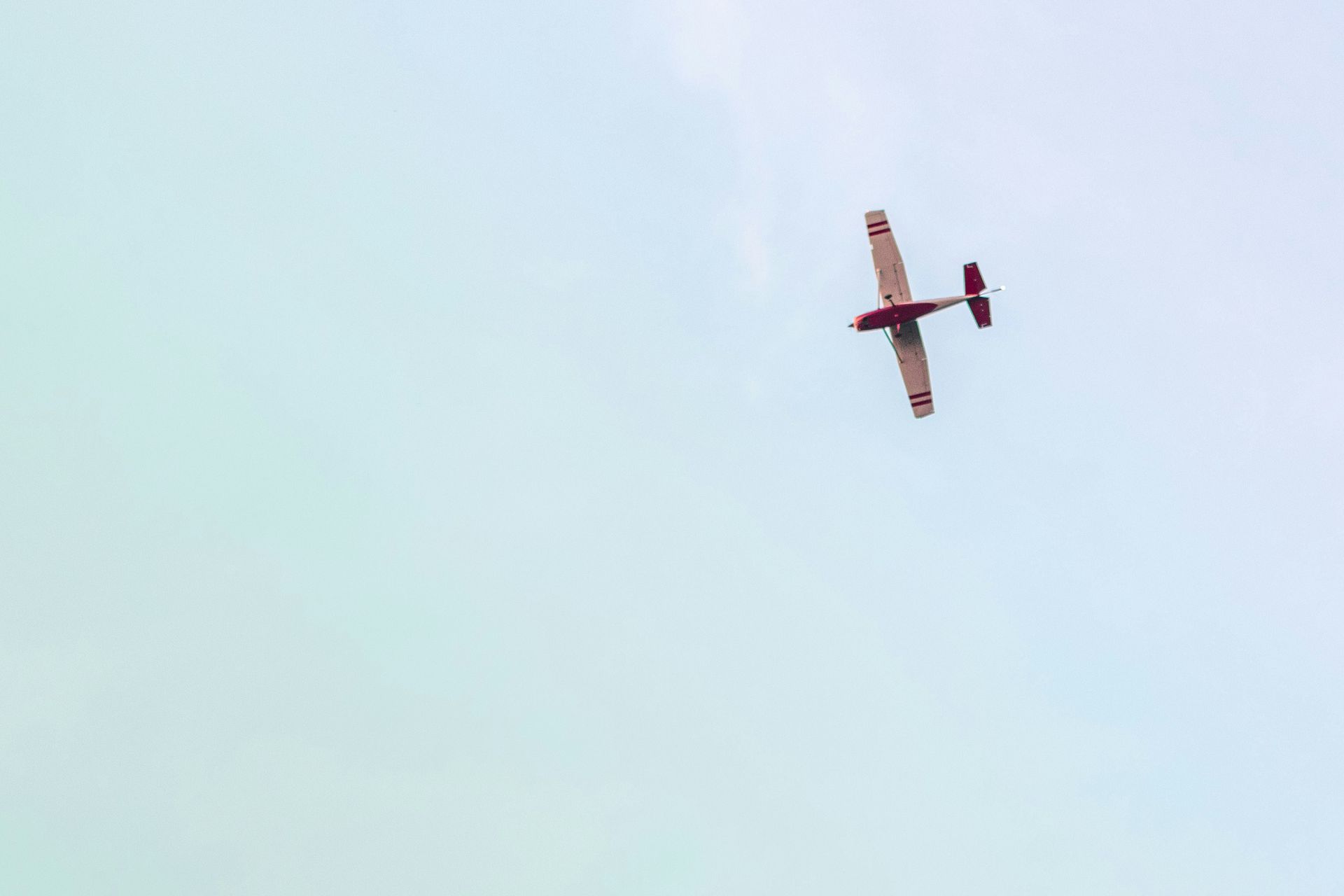 Private plane in the sky